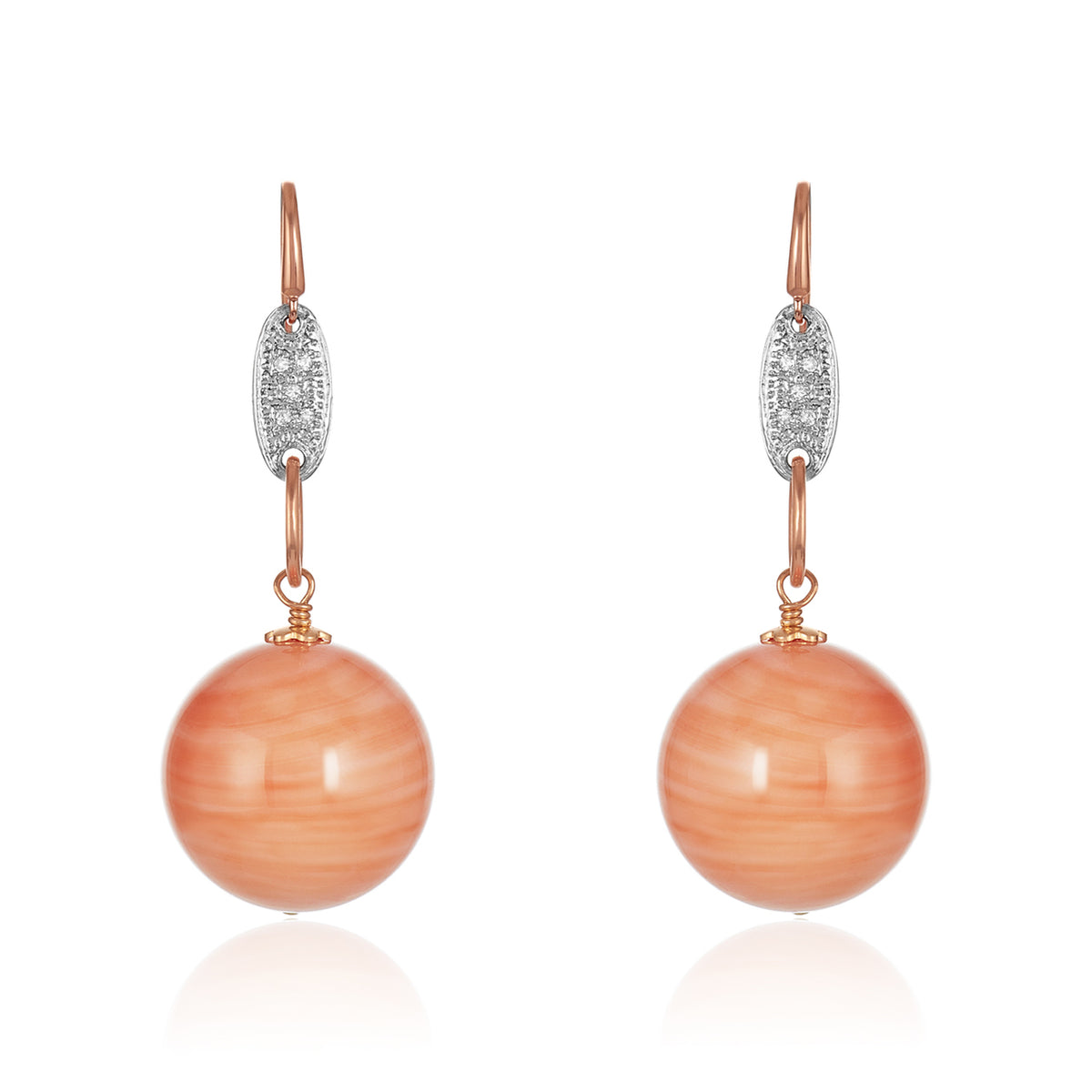 14kt drop coral earring