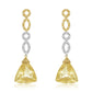 Two Toned Citrine Diamond Earring