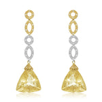 Load image into Gallery viewer, Two Toned Citrine Diamond Earring

