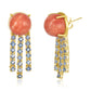 Blue Sapphire Raindrop Coral Earrings
