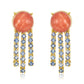 Blue Sapphire Raindrop Coral Earrings