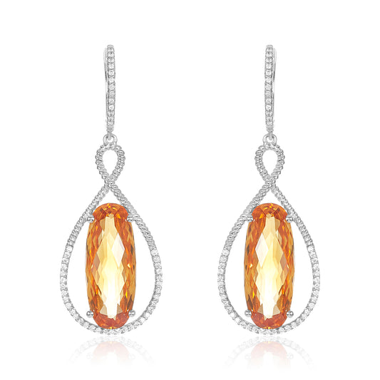 Twist Citrine & Diamond Earrings