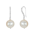 Load image into Gallery viewer, Diamond Pearl Drop Earrings
