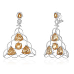 Load image into Gallery viewer, Mega Criss Cross Citrine Diamond Earring
