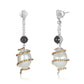 Swirl Diamond Pearl Earrings