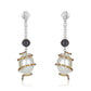 Swirl Diamond Pearl Earrings