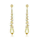 Load image into Gallery viewer, Spiral Lemon Topaz &amp; Diamond Earrings
