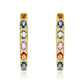 Multi-colored Sapphire & Diamond Hoop Earrings