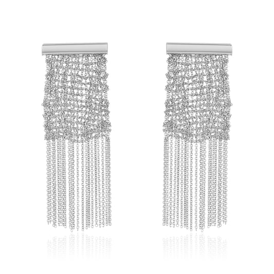 Grand Drizzle White Gold Earrings