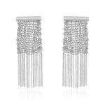 Load image into Gallery viewer, Grand Drizzle White Gold Earrings
