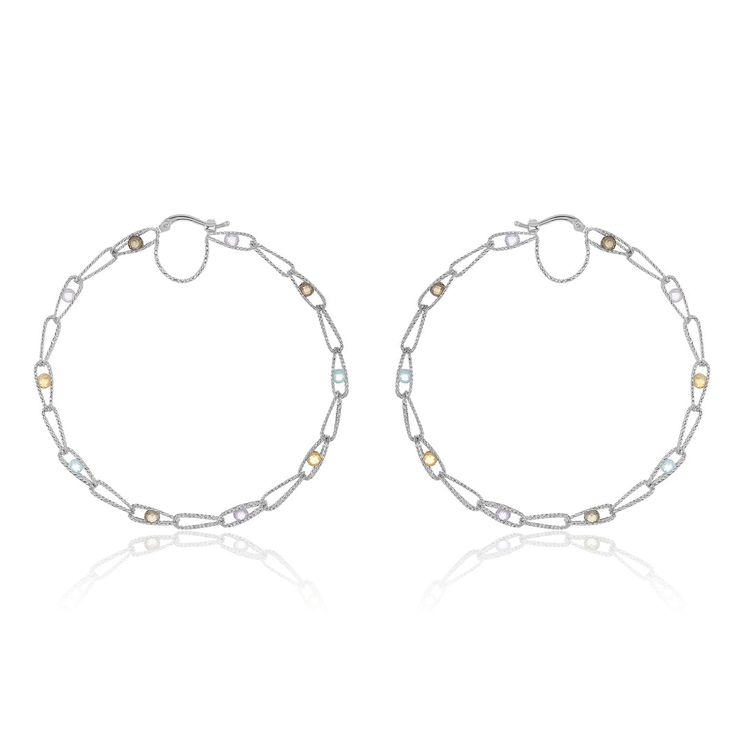 Nehita 55mm Gemstone Hoop Earring