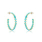 18 Karat Turquoise Hoop Earrings