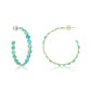 18 Karat Turquoise Hoop Earrings