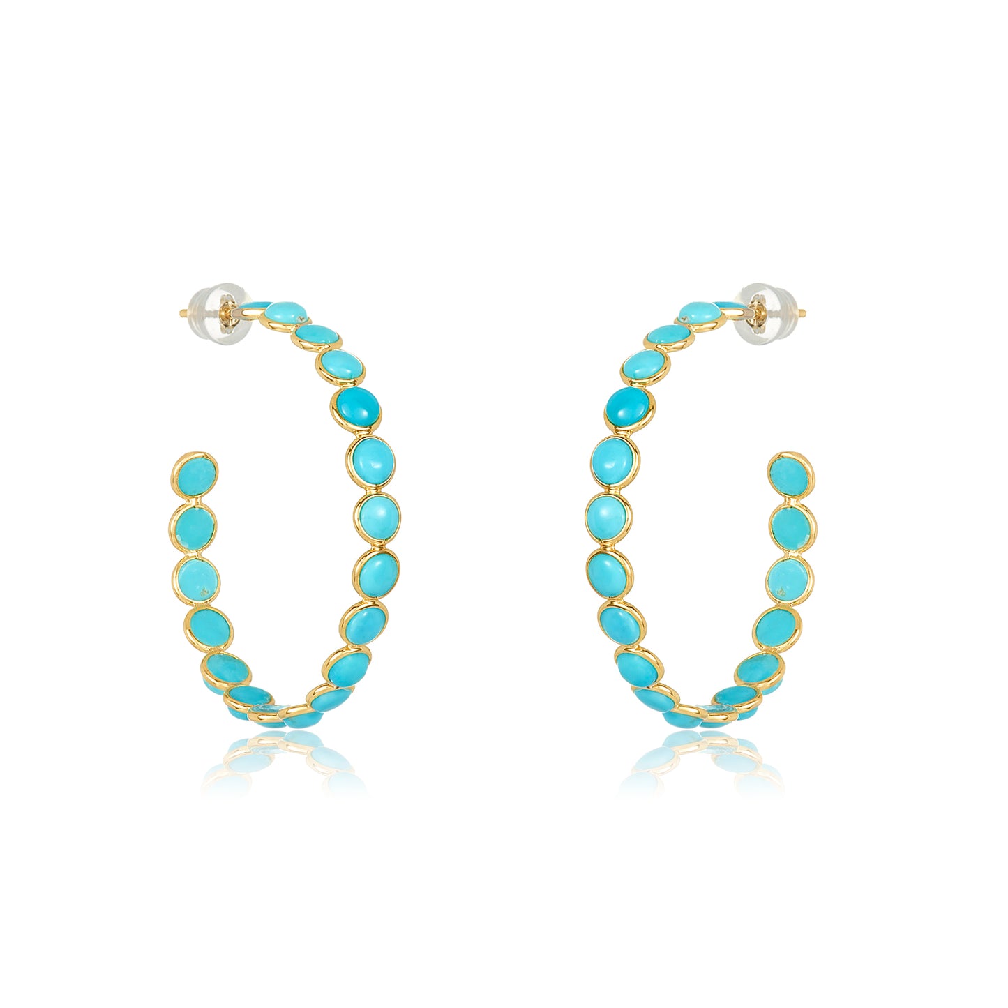 18 Karat Sapphire Hoop Earrings