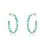 Load image into Gallery viewer, 18 Karat Sapphire Hoop Earrings
