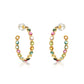 18 Karat Turquoise Hoop Earrings