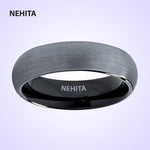 Load image into Gallery viewer, Nehiita Edge Brushed Matte Finish Silver Tungsten Ring
