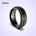 Load image into Gallery viewer, Nehita Dual Rose Tungsten Band
