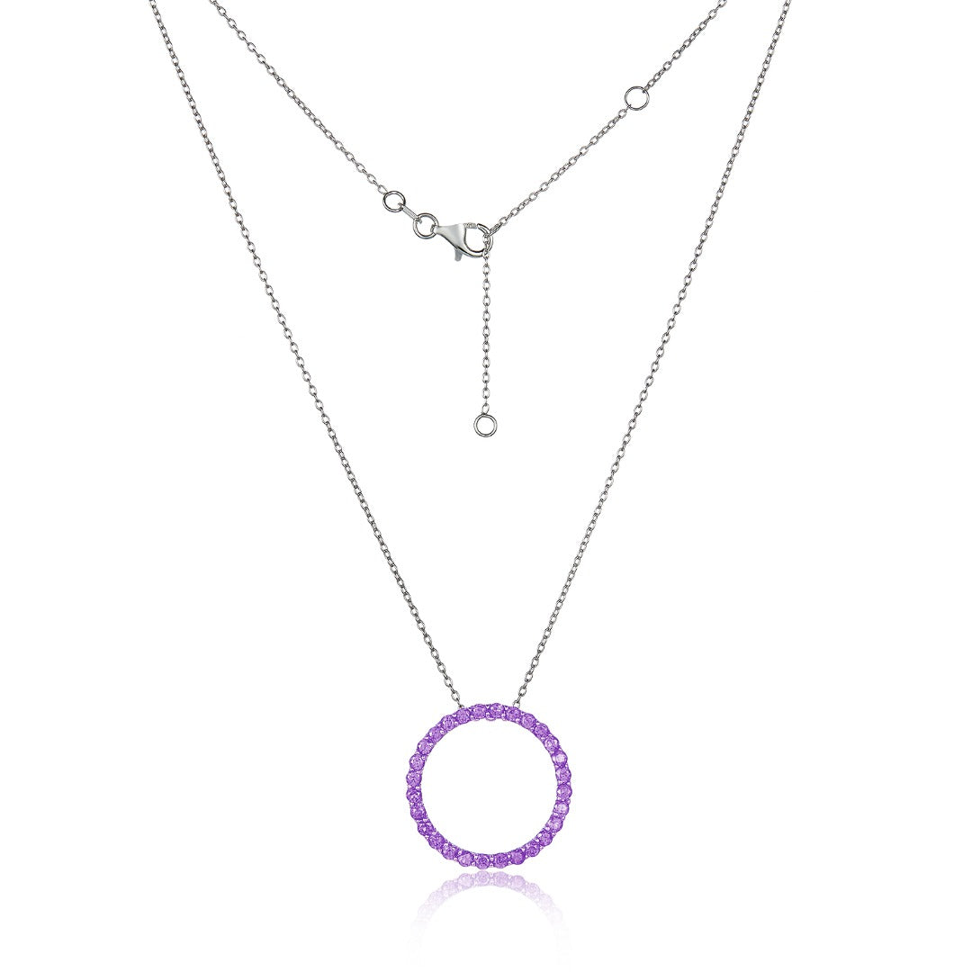 Eternity amethyst birthstone pendant ~ february birthstone