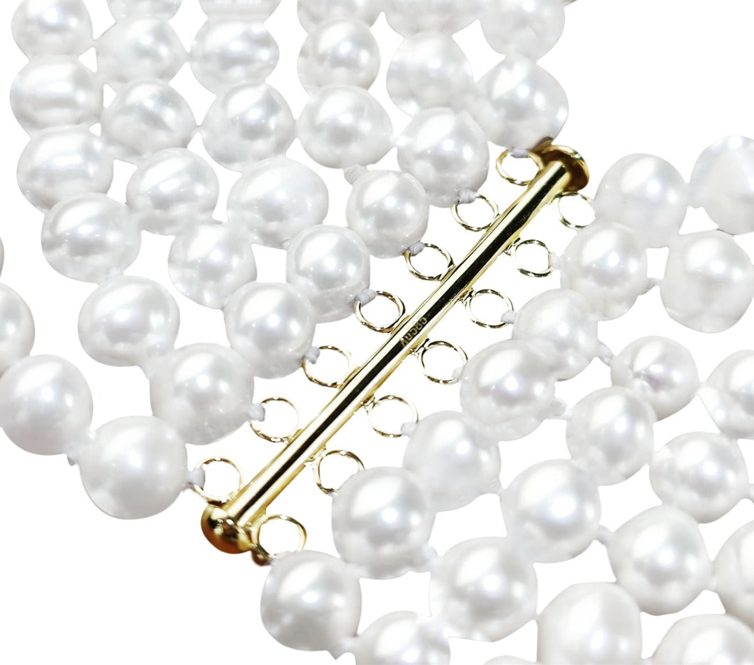 7 layered strand pearl necklace
