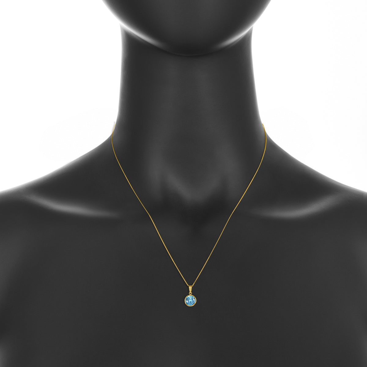 Blue topaz  birthstone pendant ~ december birthstone