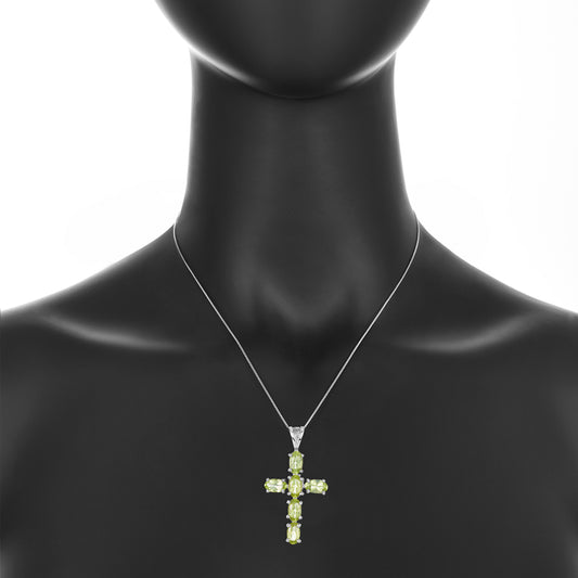 Peridot Topaz Cross Pendant