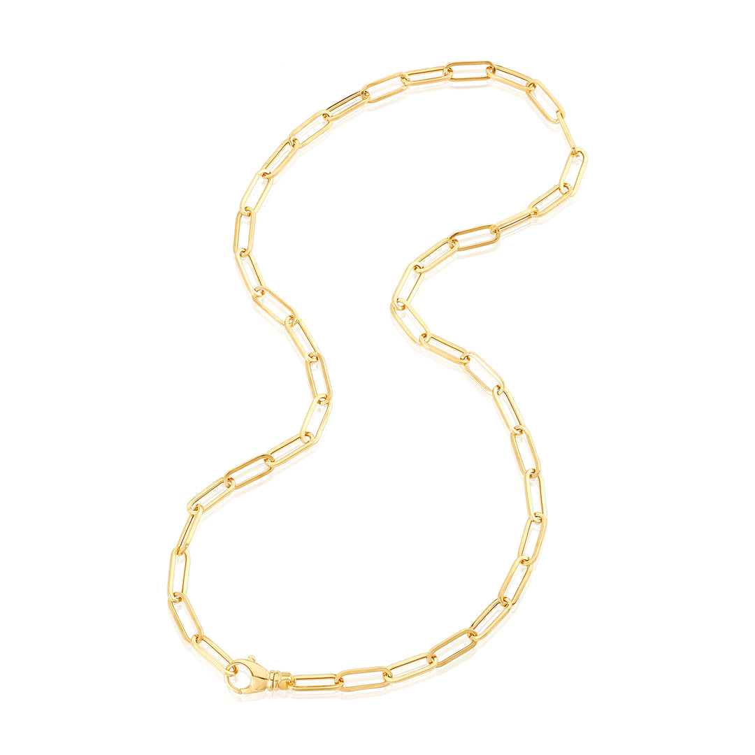 14 Karat Large Paper Clip Bracelet