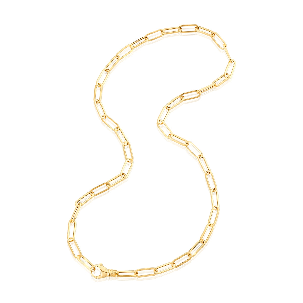 14k grand paper clip chain necklace