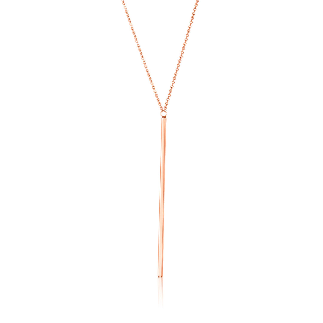 Yellow Gold Single Bar Necklace