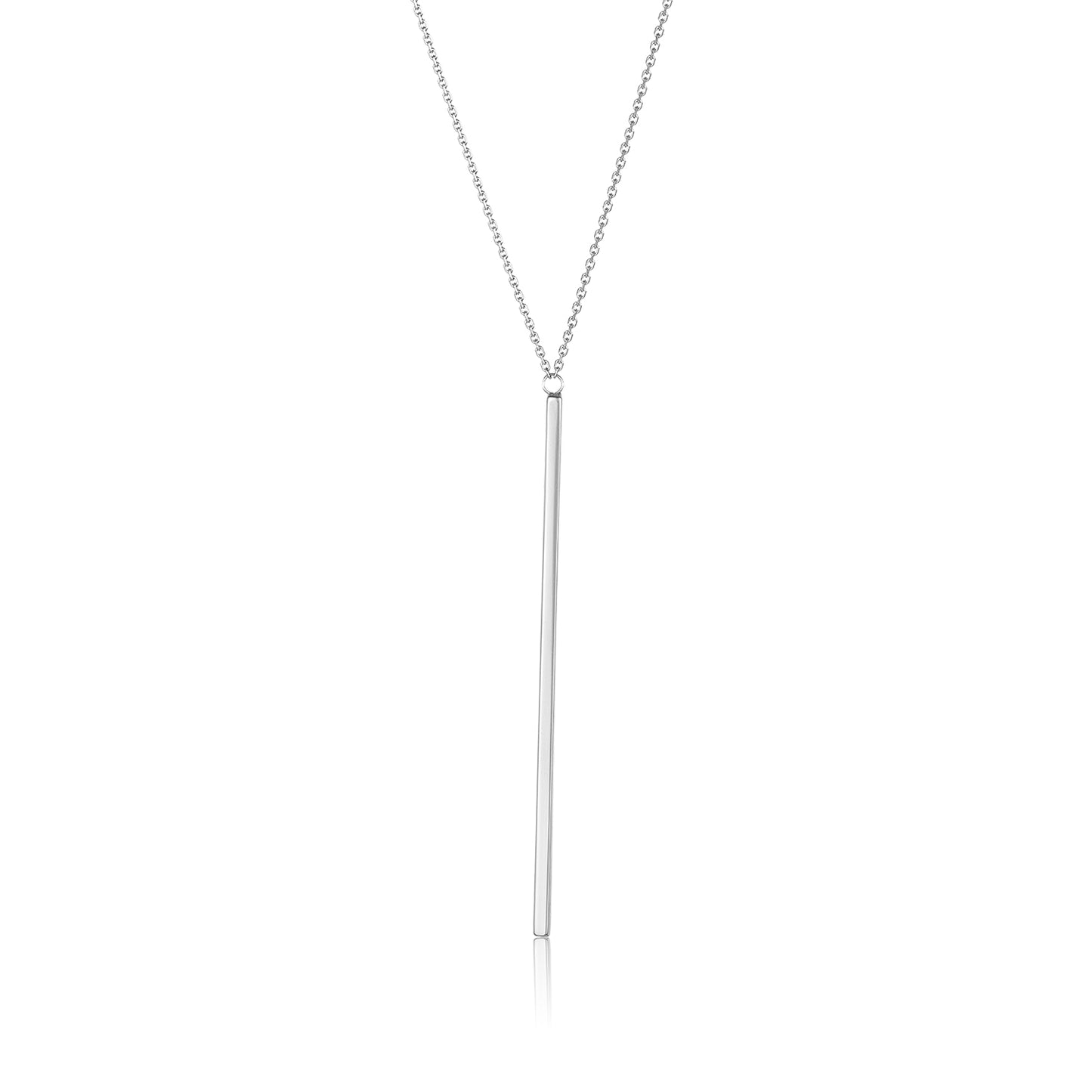 White Gold Single Bar Necklace