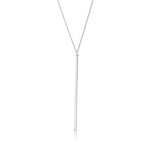 White Gold Single Bar Necklace