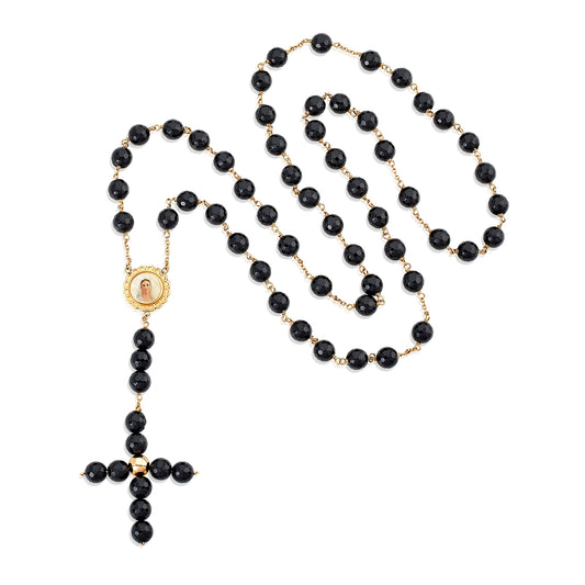Nehita 14k Gold & Onyx Rosary Necklace