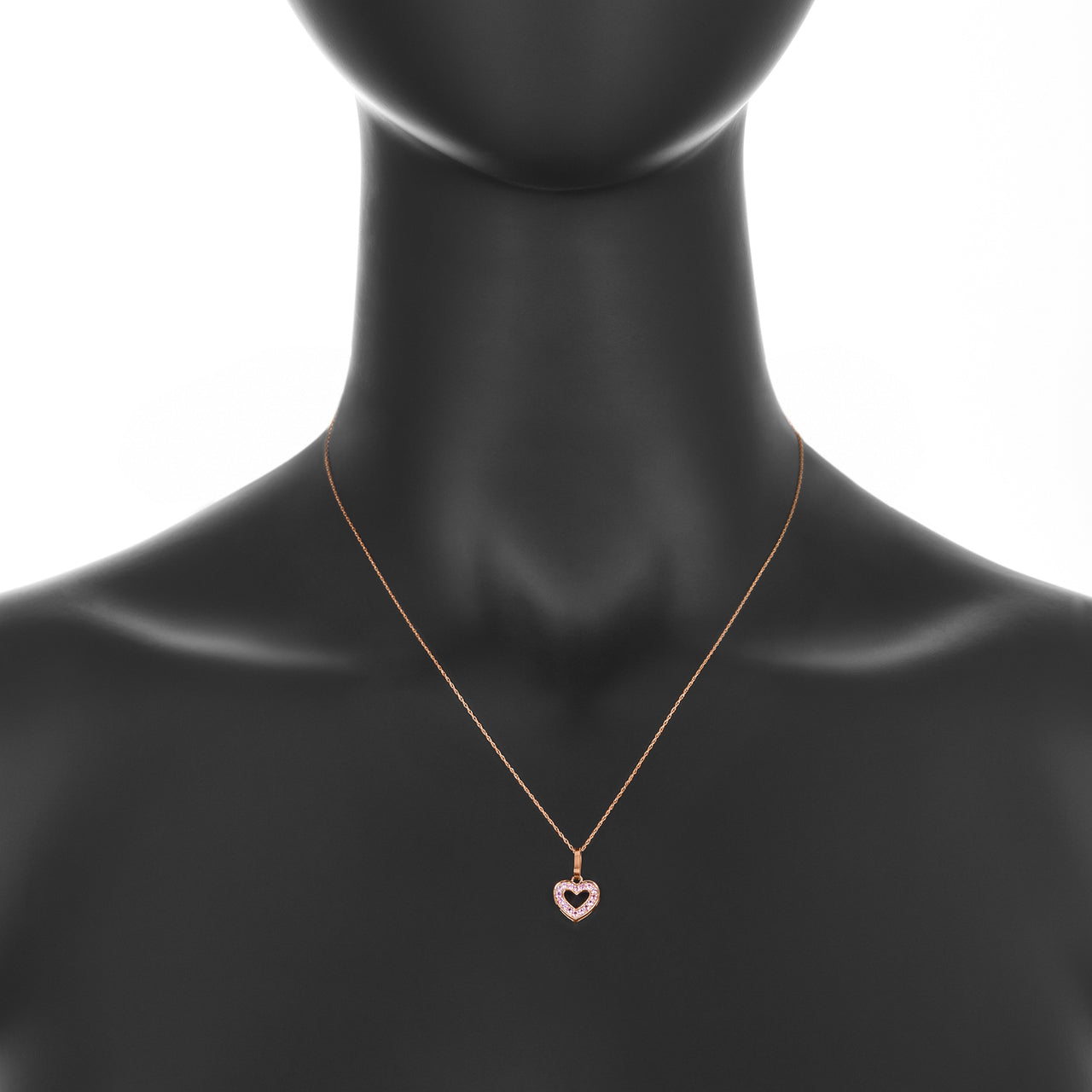 Pink Sapphire Open Heart Pendant