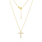 Load image into Gallery viewer, 18k Yellow Gold Diamond Cross Pendant
