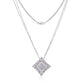 Double Chain Diamond & Amethyst Pendant