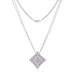 Load image into Gallery viewer, Double Chain Diamond &amp; Amethyst Pendant
