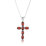Load image into Gallery viewer, Blue Topaz Cross Pendant
