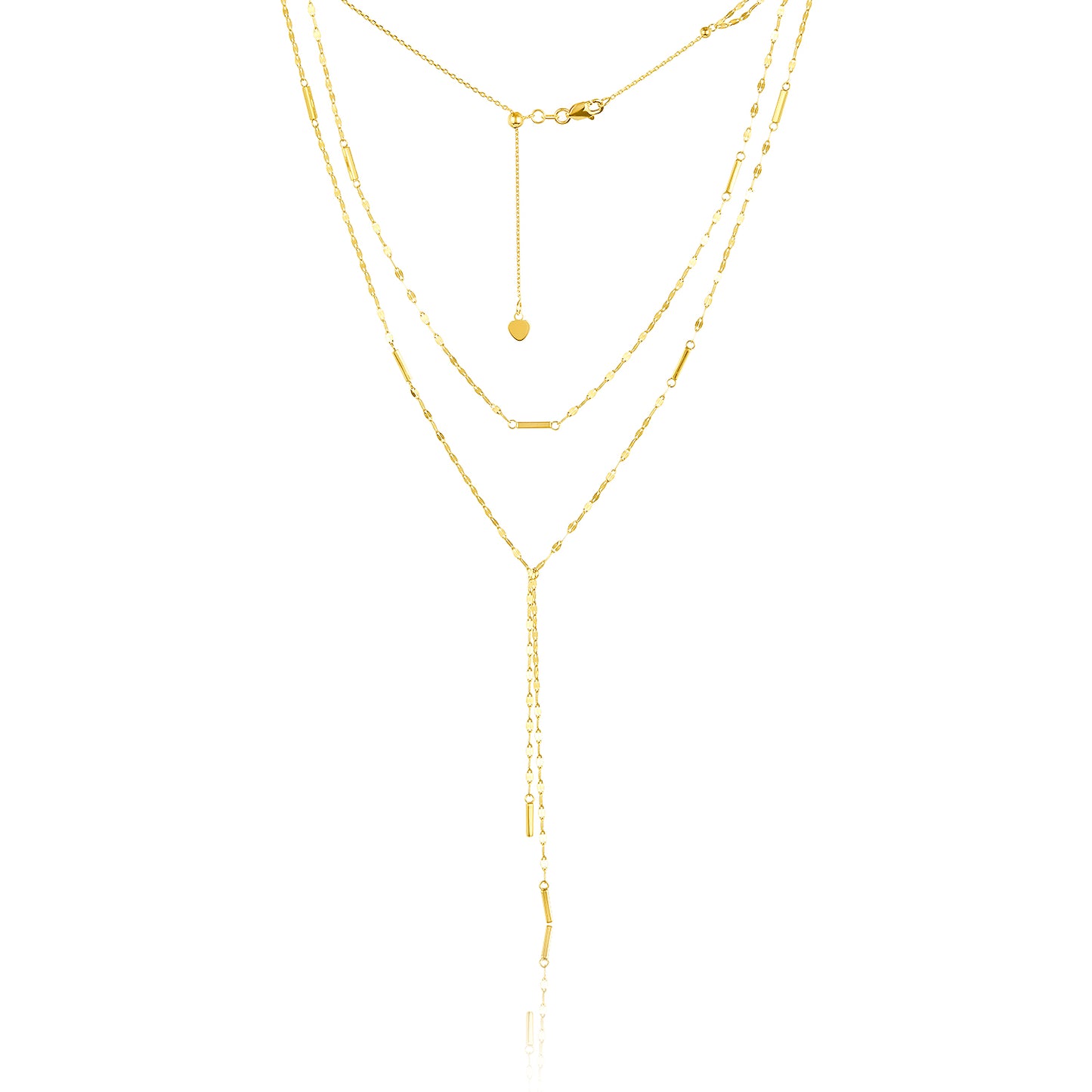 Layered  Drop Necklace ~ Yellow Gold