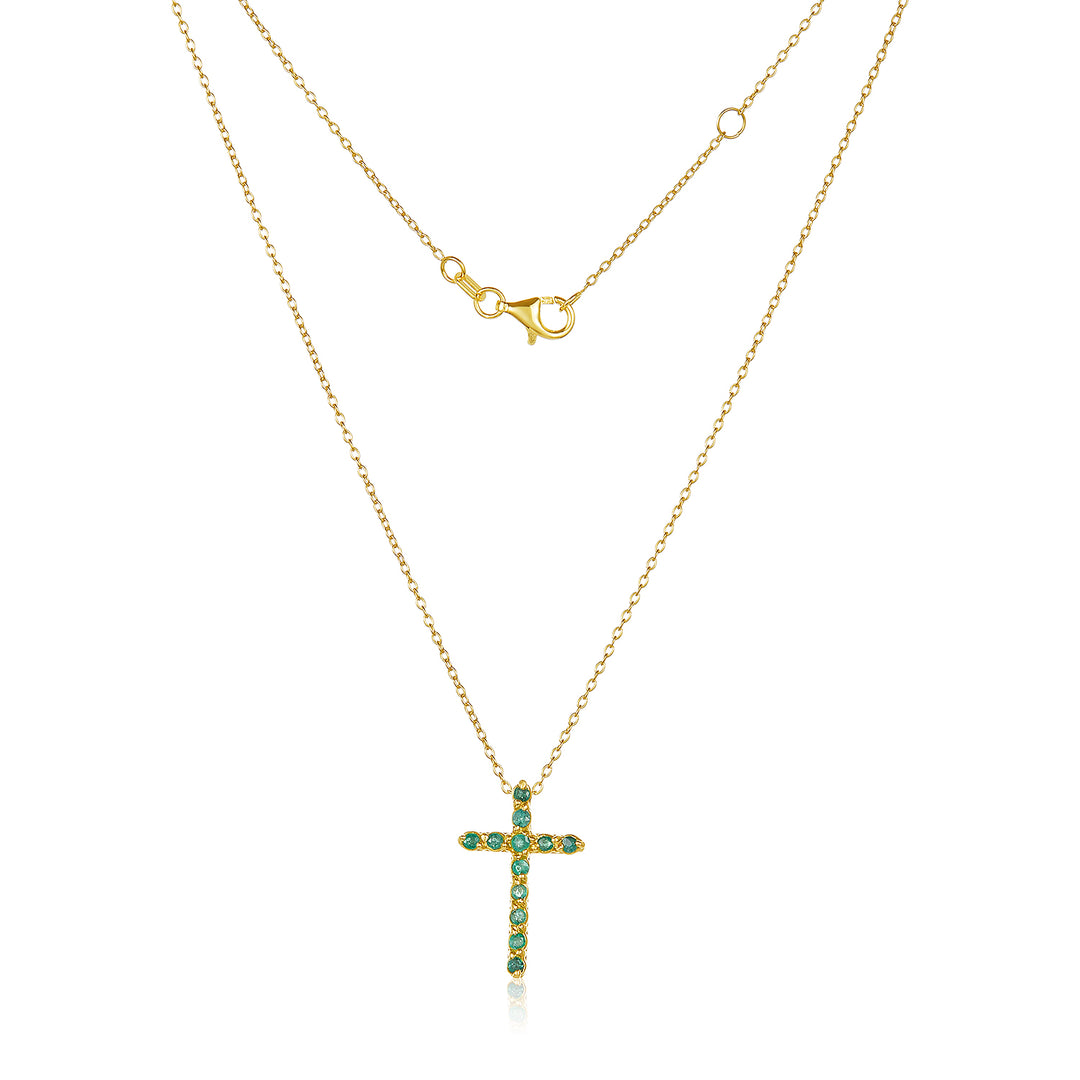 Nehita Mina Emerald Cross Pendant