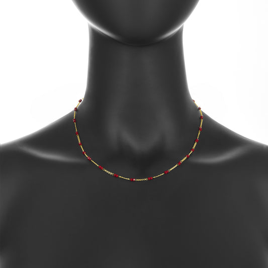 14k Red Crystal Necklace