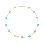 Load image into Gallery viewer, Oval Turquoise &amp; Yellow Gold  Necklace
