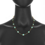 Load image into Gallery viewer, Oval Turquoise &amp; Yellow Gold  Necklace
