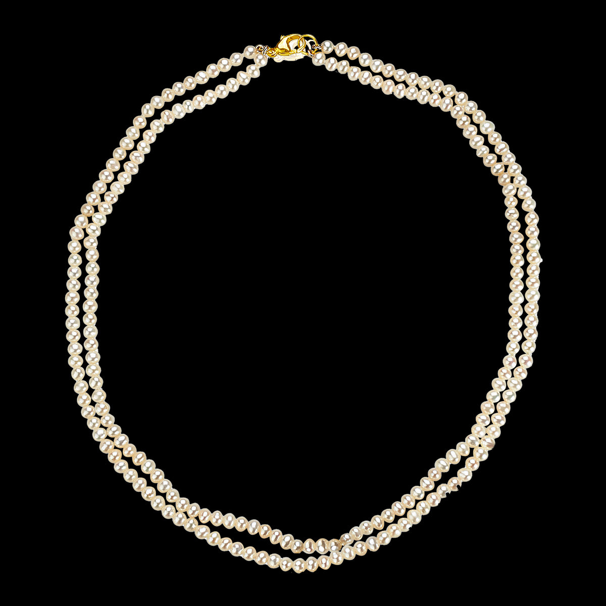 Contemporary two layer pearl necklace