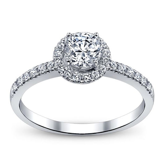 Nehita 1.3 Round Moissanite Halo Engagement Ring