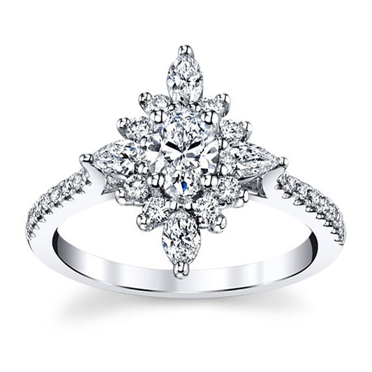 Starbust Diamond Engagement Ring