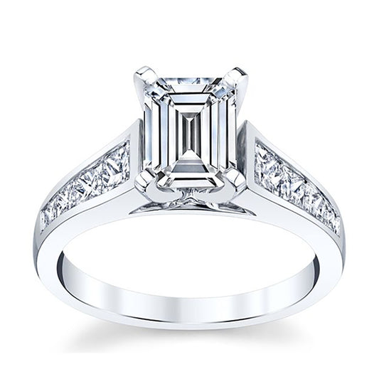Emerald-Cut Engagement Ring With Graduating Diamond Band