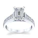 Load image into Gallery viewer, Emerald-Cut Engagement Ring With Graduating Diamond Band
