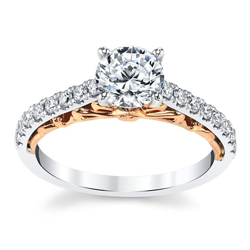 Grace Two Tone Halo Engagement Ring