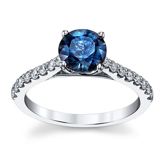 Esheza London Blue Topaz Halo Engagement Ring