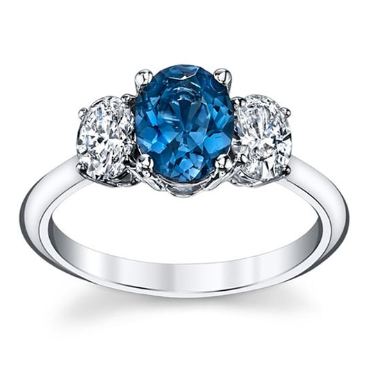 Monalisa Triple Oval Ruby & Diamond Engagement Ring